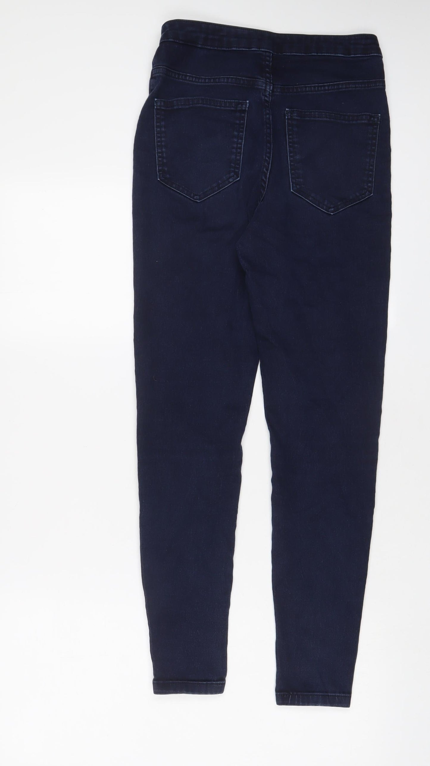 Marks and Spencer Womens Blue Cotton Skinny Jeans Size 10 L27 in Regular Zip