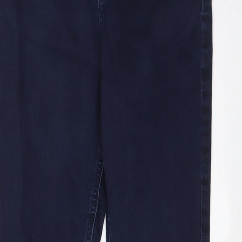 Marks and Spencer Womens Blue Cotton Skinny Jeans Size 10 L27 in Regular Zip