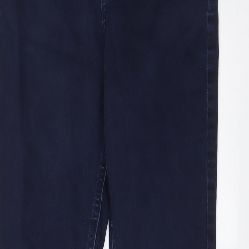 Marks and Spencer Womens Blue Cotton Skinny Jeans Size 10 L27 in Regular Zip
