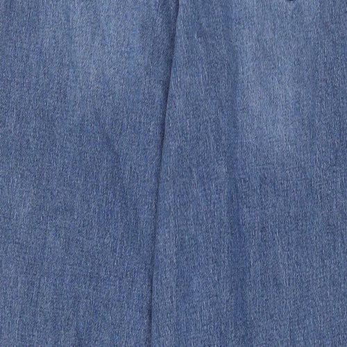 Marks and Spencer Womens Blue Cotton Straight Jeans Size 10 L30 in Regular Zip
