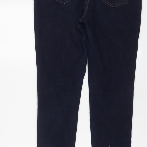 NEXT Womens Blue Cotton Skinny Jeans Size 14 L27 in Regular Zip