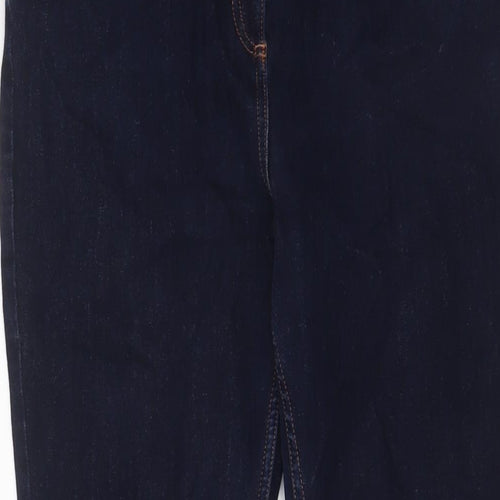 NEXT Womens Blue Cotton Skinny Jeans Size 14 L27 in Regular Zip