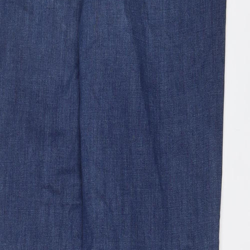 Marks and Spencer Womens Blue Cotton Tapered Jeans Size 10 L32 in Regular Zip