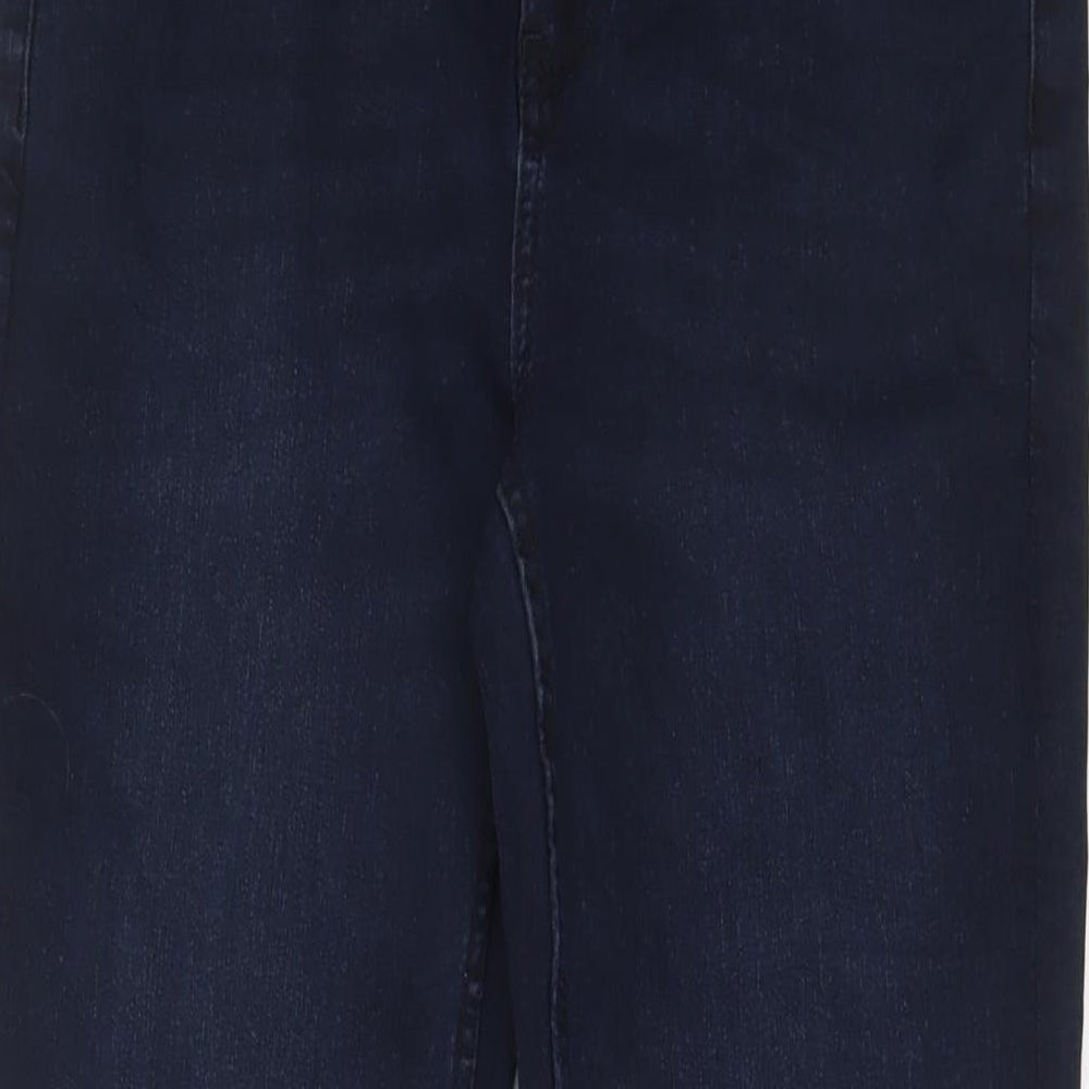 Marks and Spencer Womens Blue Cotton Bootcut Jeans Size 12 L29 in Regular Zip