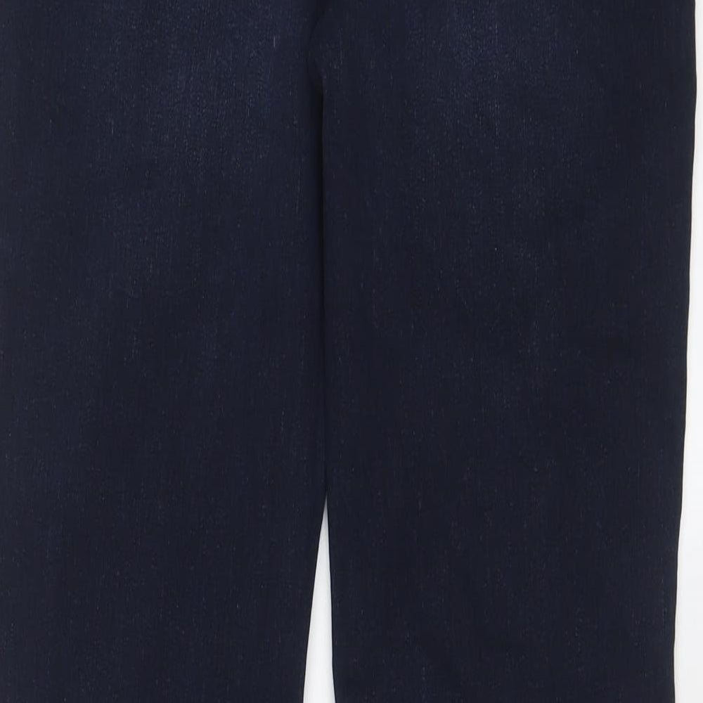 Marks and Spencer Womens Blue Cotton Bootcut Jeans Size 12 L29 in Regular Zip