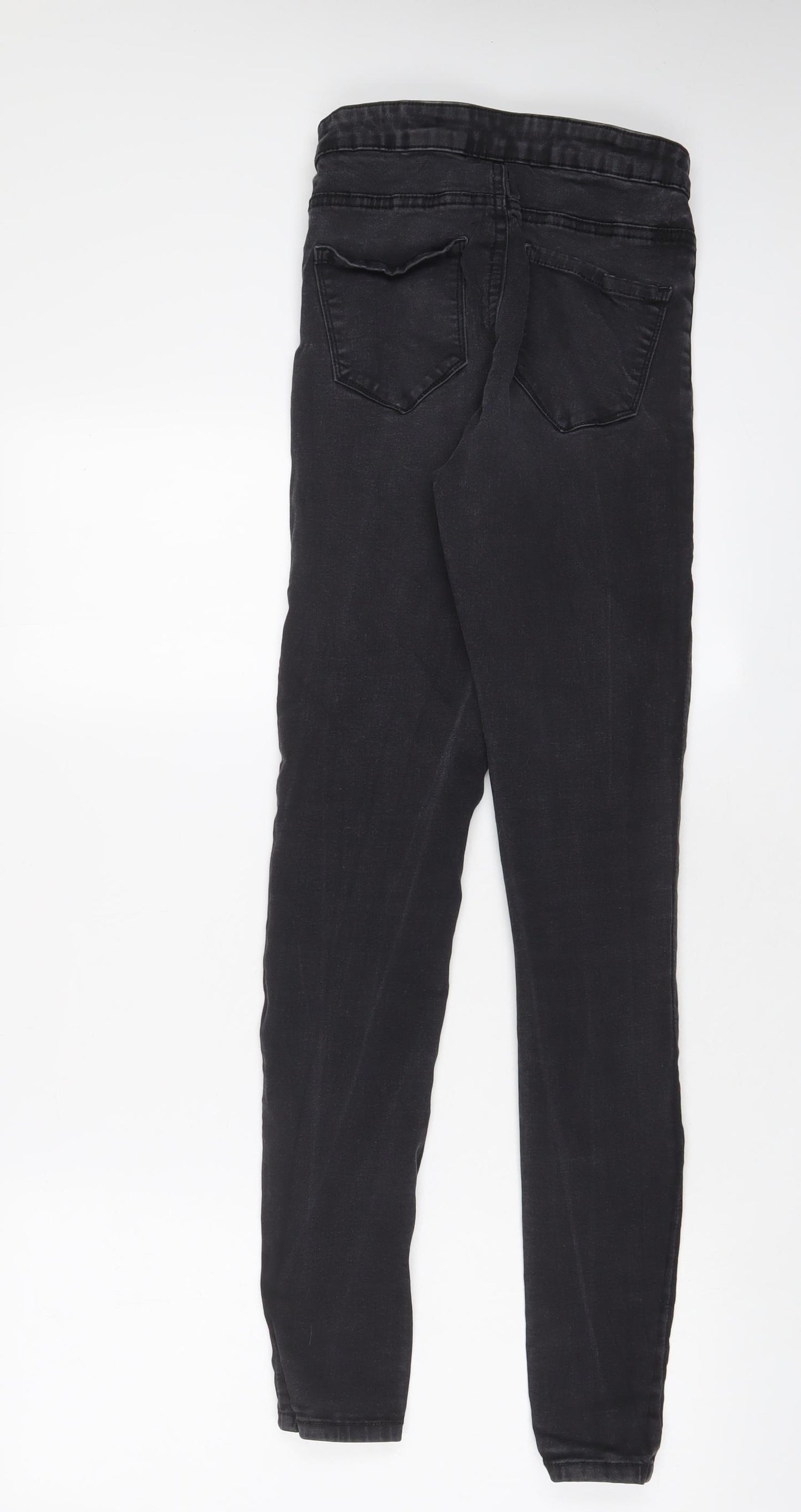 Denim & Co. Womens Grey Cotton Skinny Jeans Size 8 L29 in Regular Zip