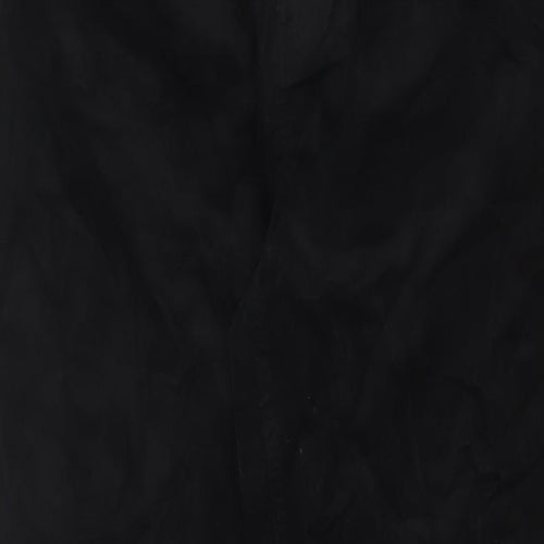 Marks and Spencer Womens Black Cotton Trousers Size 16 L30 in Regular Zip