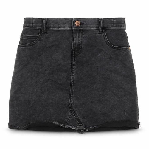 Nutmeg Girls Grey Cotton A-Line Skirt Size 10-11 Years Regular Zip