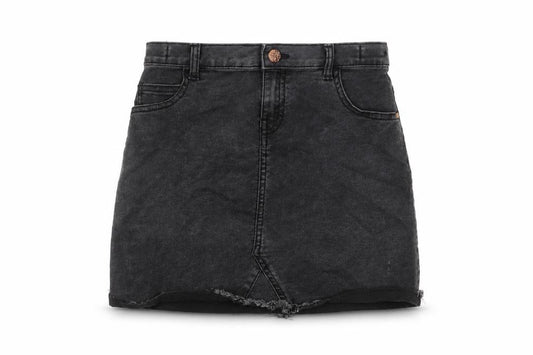 Nutmeg Girls Grey Cotton A-Line Skirt Size 10-11 Years Regular Zip