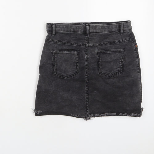 Nutmeg Girls Grey Cotton A-Line Skirt Size 10-11 Years Regular Zip