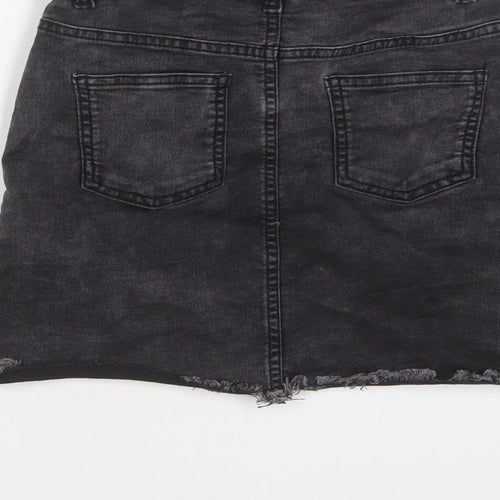 Nutmeg Girls Grey Cotton A-Line Skirt Size 10-11 Years Regular Zip