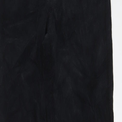 Marks and Spencer Womens Black Cotton Trousers Size 8 L30 in Regular Zip