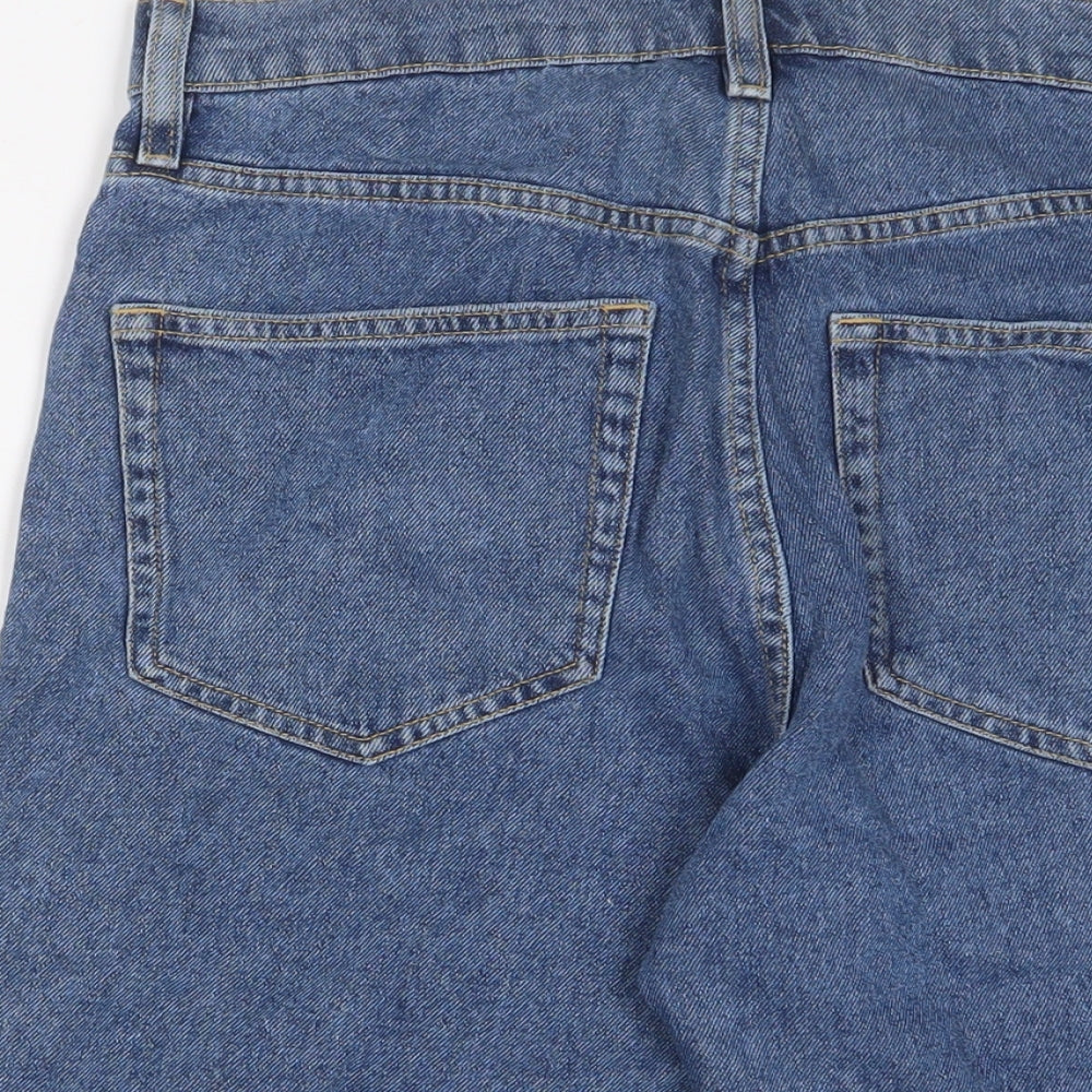 Marks and Spencer Mens Blue Cotton Bermuda Shorts Size 30 in L10 in Regular Zip