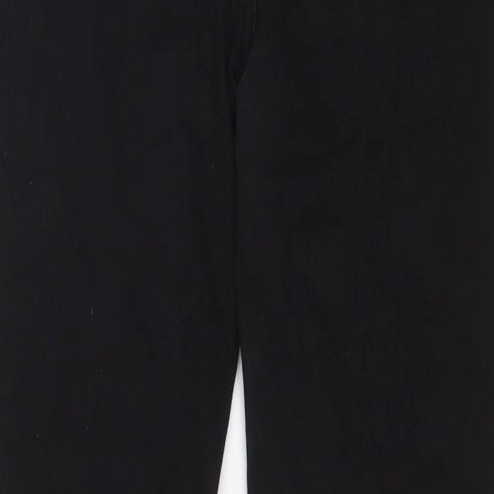 Marks and Spencer Womens Black Cotton Straight Jeans Size 14 L27 in Regular Zip