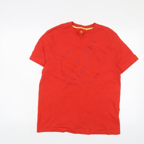 The flash Mens Red Cotton T-Shirt Size L Crew Neck
