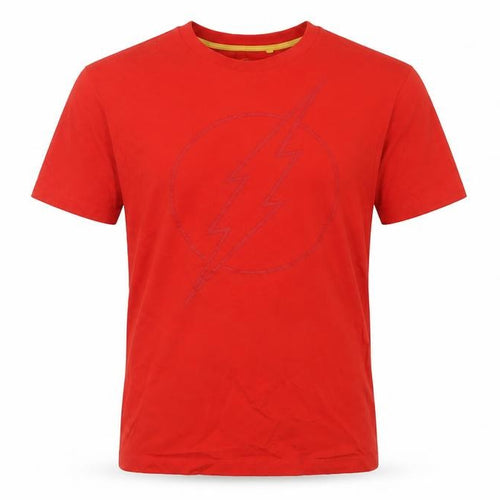 The flash Mens Red Cotton T-Shirt Size L Crew Neck