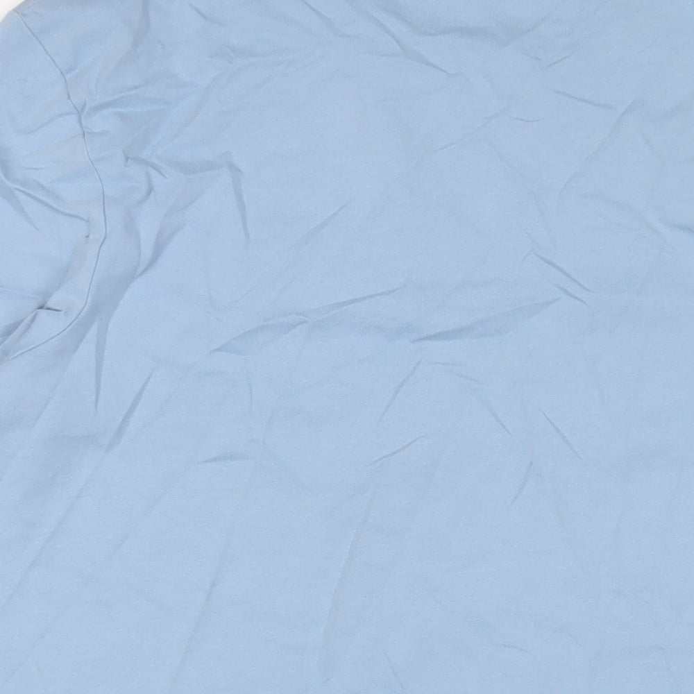 Marks and Spencer Mens Blue Cotton T-Shirt Size L Crew Neck