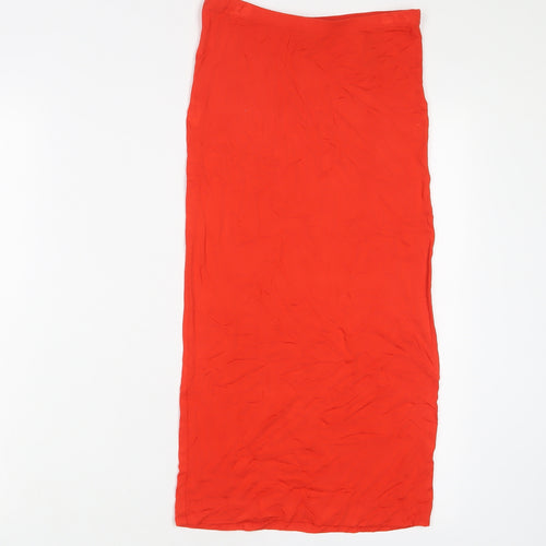 H&M Womens Red Viscose A-Line Skirt Size XS