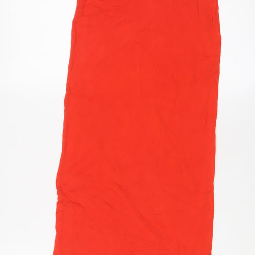 H&M Womens Red Viscose A-Line Skirt Size XS