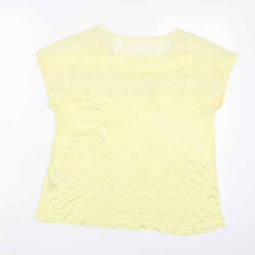 Betty & Co Womens Yellow Viscose Basic T-Shirt Size M Crew Neck