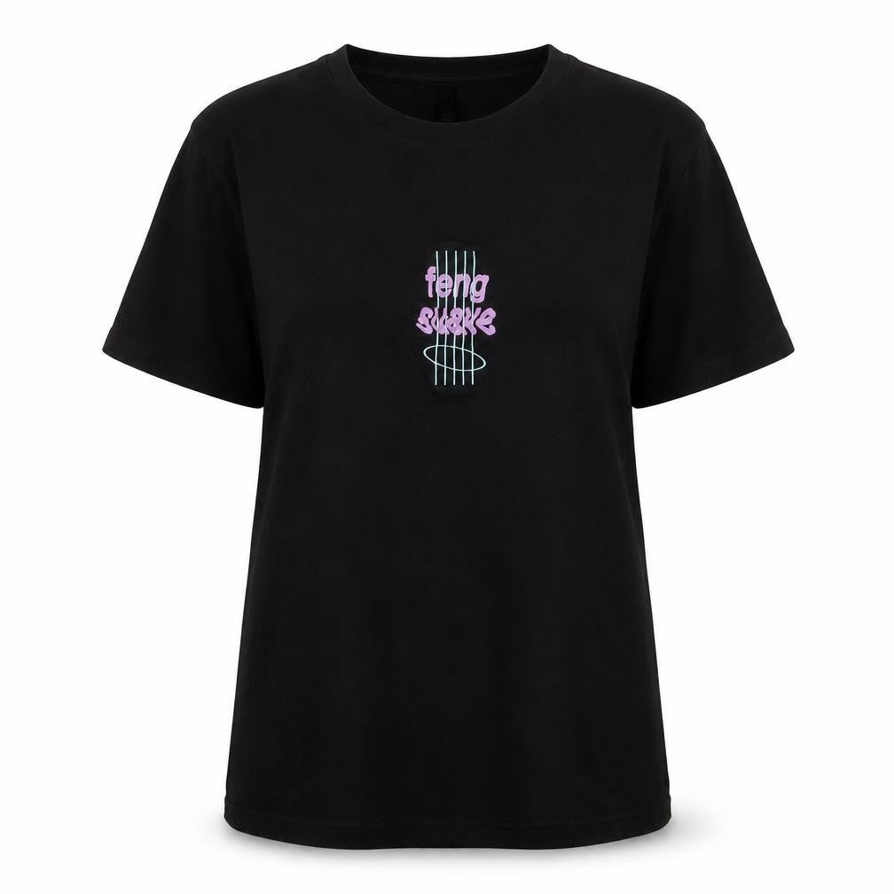 Fairwear Womens Black Cotton Basic T-Shirt Size L Crew Neck - Embroidered