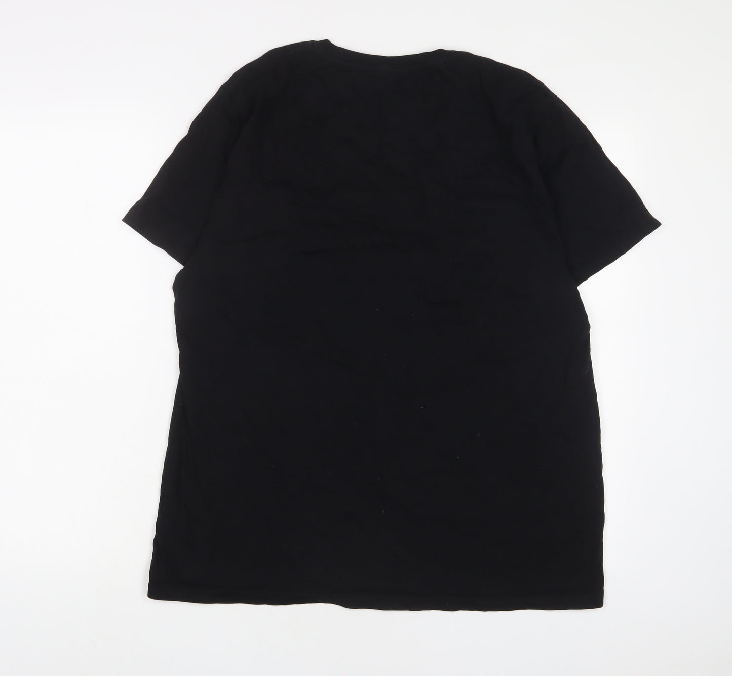 Fairwear Womens Black Cotton Basic T-Shirt Size L Crew Neck - Embroidered