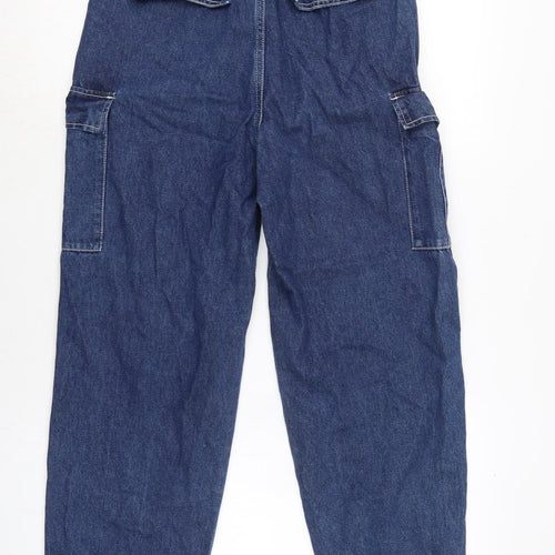 PEACEBIRD Mens Blue Cotton Tapered Jeans Size 26 in L26 in Regular Zip