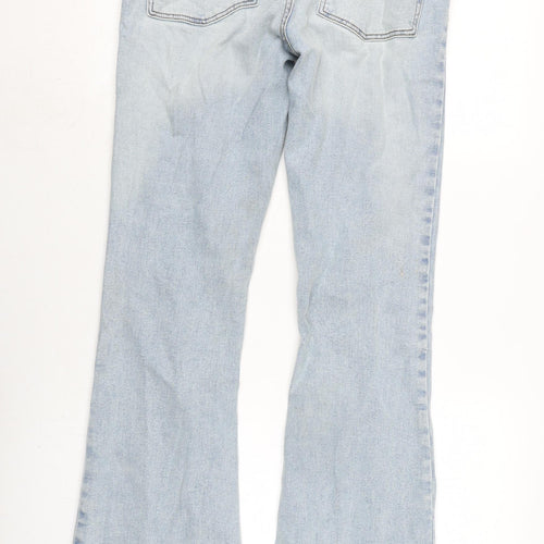 ASOS Mens Blue Cotton Blend Flared Jeans Size 32 in L34 in Regular Zip