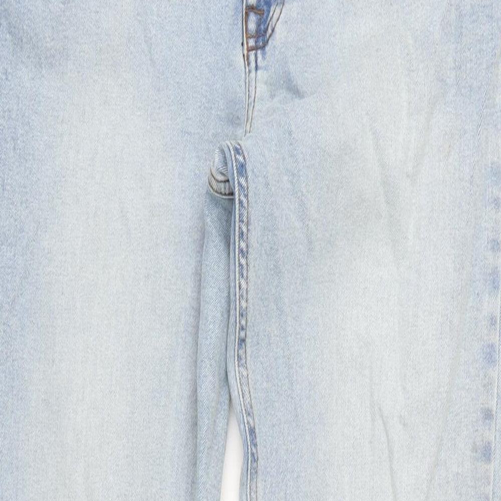 ASOS Mens Blue Cotton Blend Flared Jeans Size 32 in L34 in Regular Zip