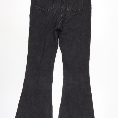 JEANS Womens Blue Cotton Blend Flared Jeans Size 26 in L29 in Regular Zip - Raw Hem