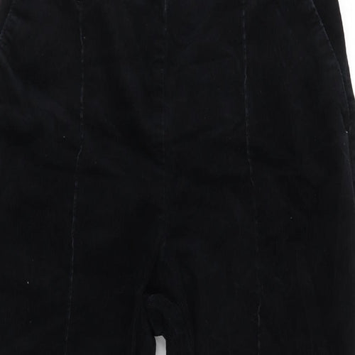 Marks and Spencer Womens Black Cotton Trousers Size 8 L21.5 in Regular Zip
