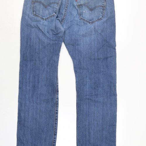 Levi's Mens Blue Cotton Straight Jeans Size 31 in L32 in Regular Button