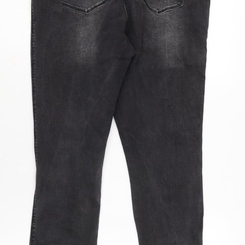Denim Womens Grey Cotton Blend Tapered Jeans Size 18 L29.5 in Regular Zip
