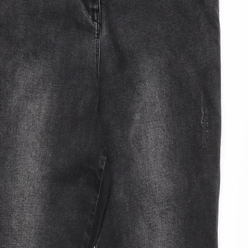 Denim Womens Grey Cotton Blend Tapered Jeans Size 18 L29.5 in Regular Zip