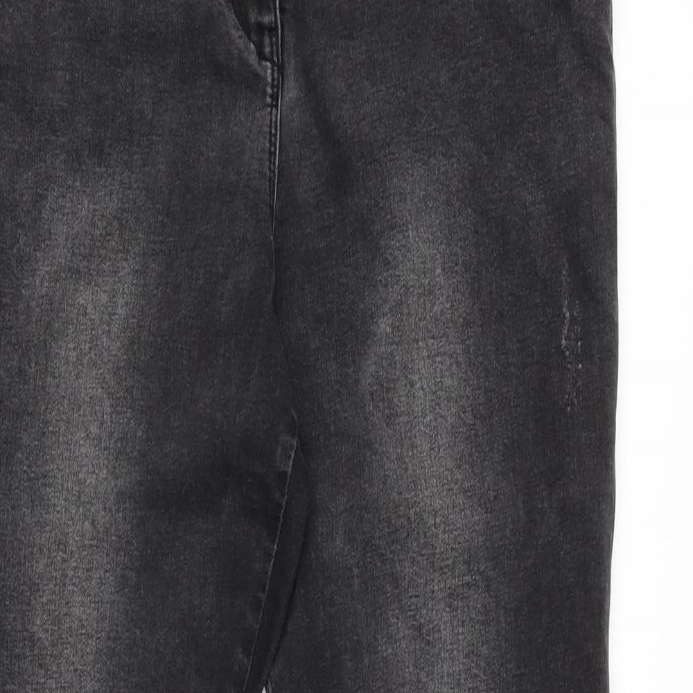 Denim Womens Grey Cotton Blend Tapered Jeans Size 18 L29.5 in Regular Zip