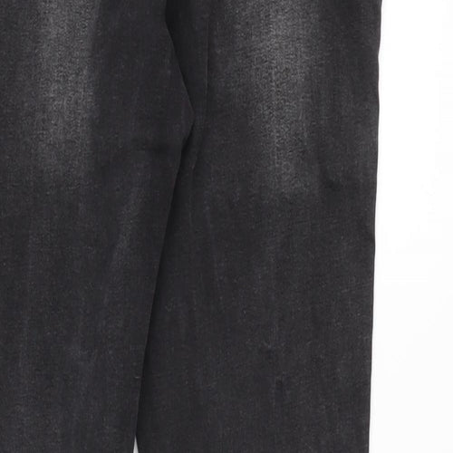 Denim Womens Grey Cotton Blend Tapered Jeans Size 18 L29.5 in Regular Zip