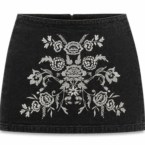 Topshop Womens Grey Cotton A-Line Skirt Size 6 Zip