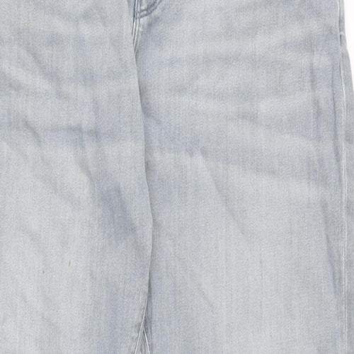 Reiss Mens Grey Cotton Blend Straight Jeans Size 34 in L29 in Regular Zip