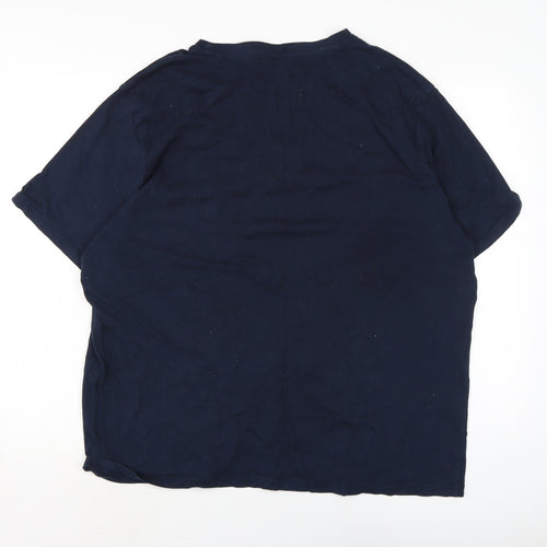 George Mens Blue Cotton T-Shirt Size 2XL Crew Neck
