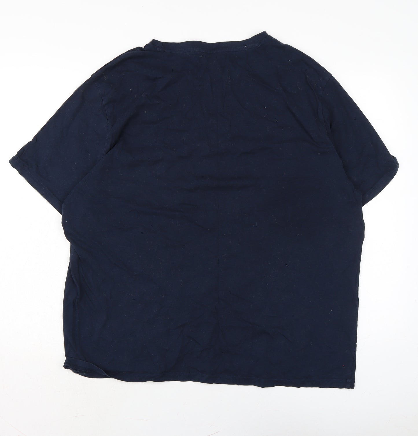George Mens Blue Cotton T-Shirt Size 2XL Crew Neck