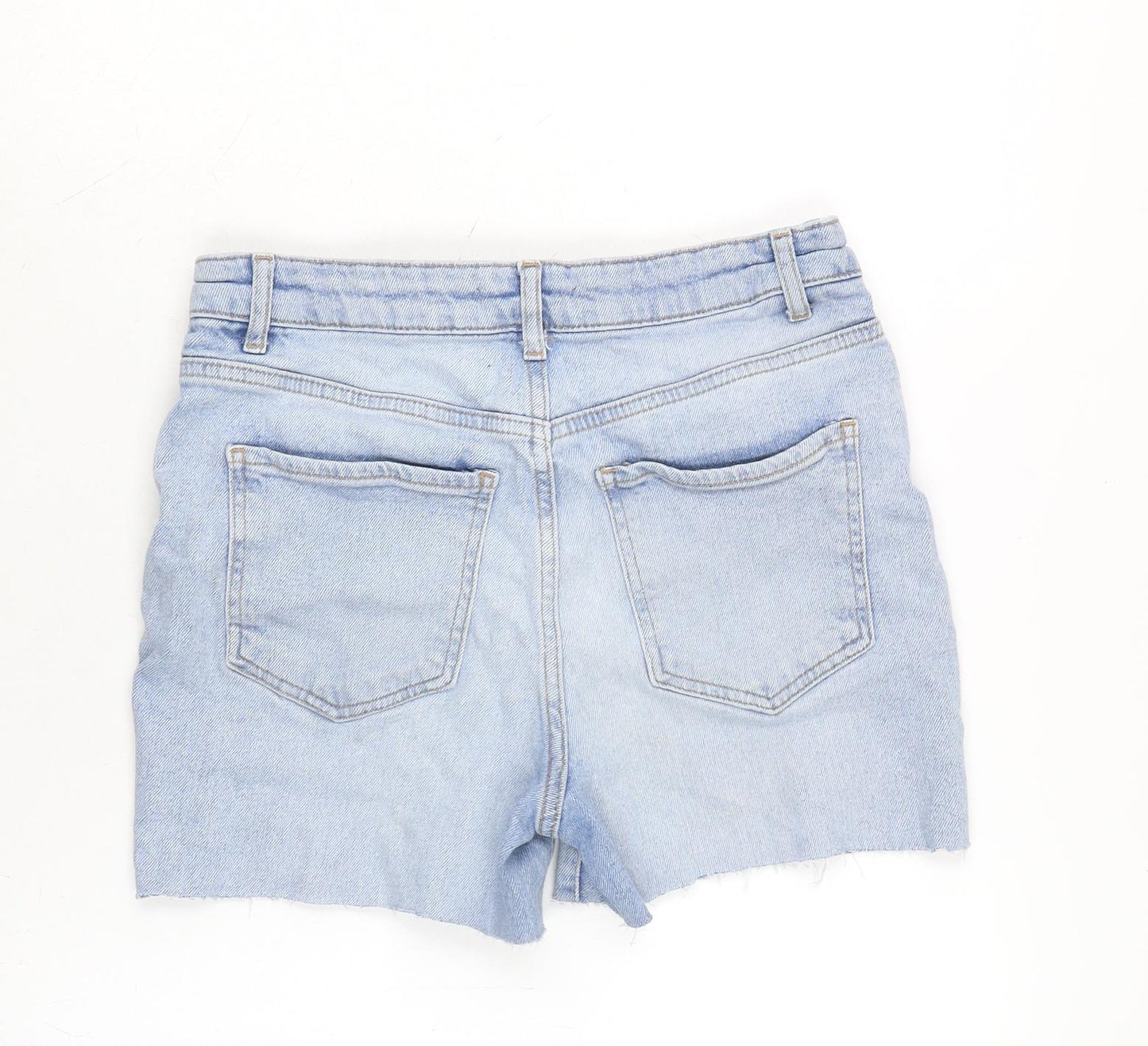 George Womens Blue Cotton Cut-Off Shorts Size 12 Regular Zip