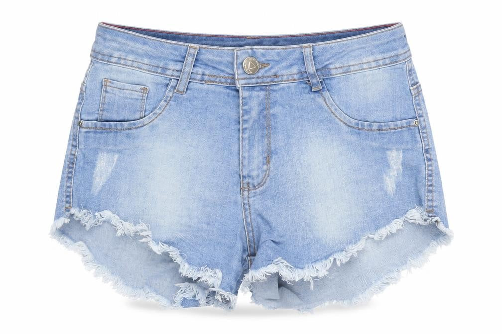 Play Denim Womens Blue Cotton Cut-Off Shorts Size 8 Regular Zip - Distressed