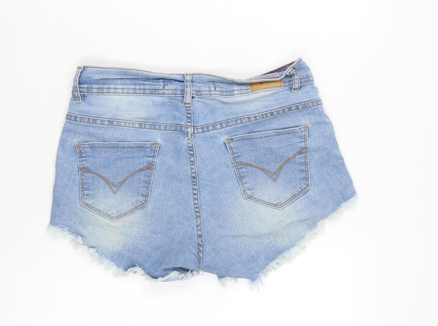 Play Denim Womens Blue Cotton Cut-Off Shorts Size 8 Regular Zip - Distressed