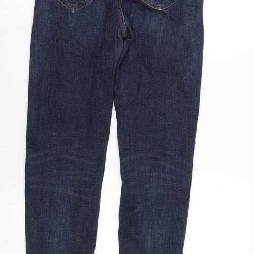 Reserve Denim Womens Blue Cotton Blend Tapered Jeans Size 12 L30 in Regular Zip - Raw Hem