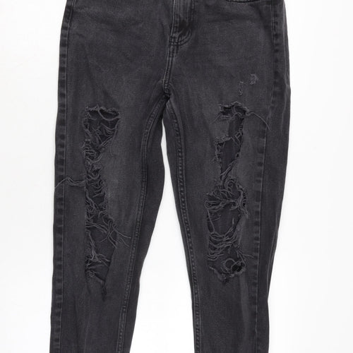 Denim & Co. Womens Green Cotton Straight Jeans Size 8 L27 in Regular Zip
