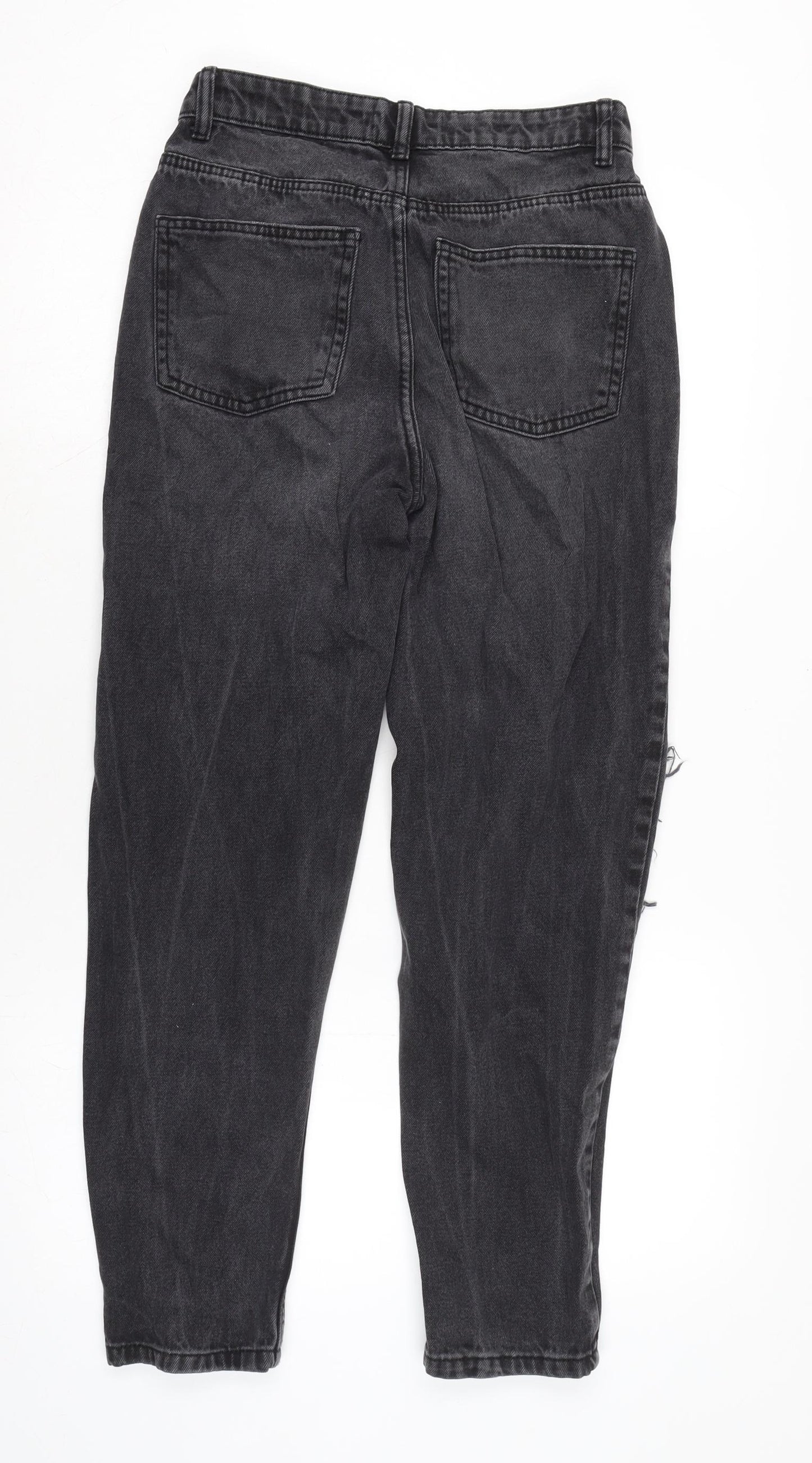 Denim & Co. Womens Green Cotton Straight Jeans Size 8 L27 in Regular Zip