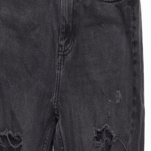 Denim & Co. Womens Green Cotton Straight Jeans Size 8 L27 in Regular Zip