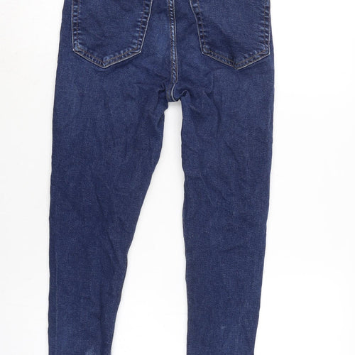 Topshop Womens Blue Cotton Blend Tapered Jeans Size 26 in L24.5 in Regular Zip