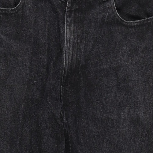 Pride & soul Mens Grey Cotton Straight Jeans Size 38 in L28 in Regular Zip