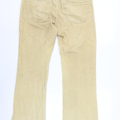 Bob & paul Mens Beige Cotton Trousers Size 32 in L31 in Regular Zip